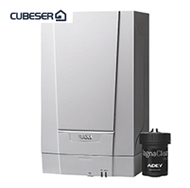 CUBESER Boiler Service with Heating System Protection - Service Formulation 150ml and System Drainflush